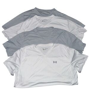 Under Armour Men's 3XL White and Gray V-Neck Shirts - 4 Pack